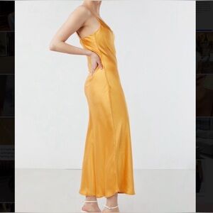 Oak & Fort Gold Orange Satin Dress